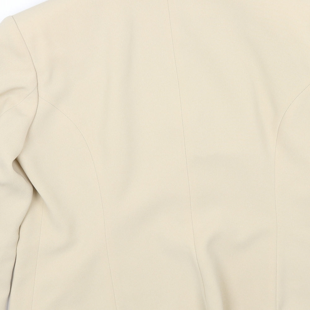 Roman Womens Beige Jacket Blazer Size 14 Button