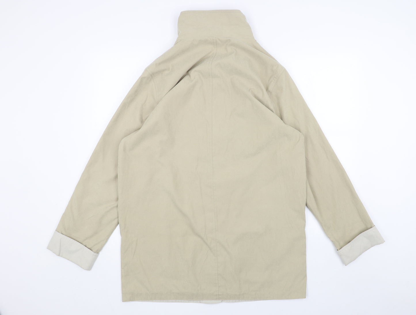 Preworn Womens Beige Rain Coat Coat Size L Zip