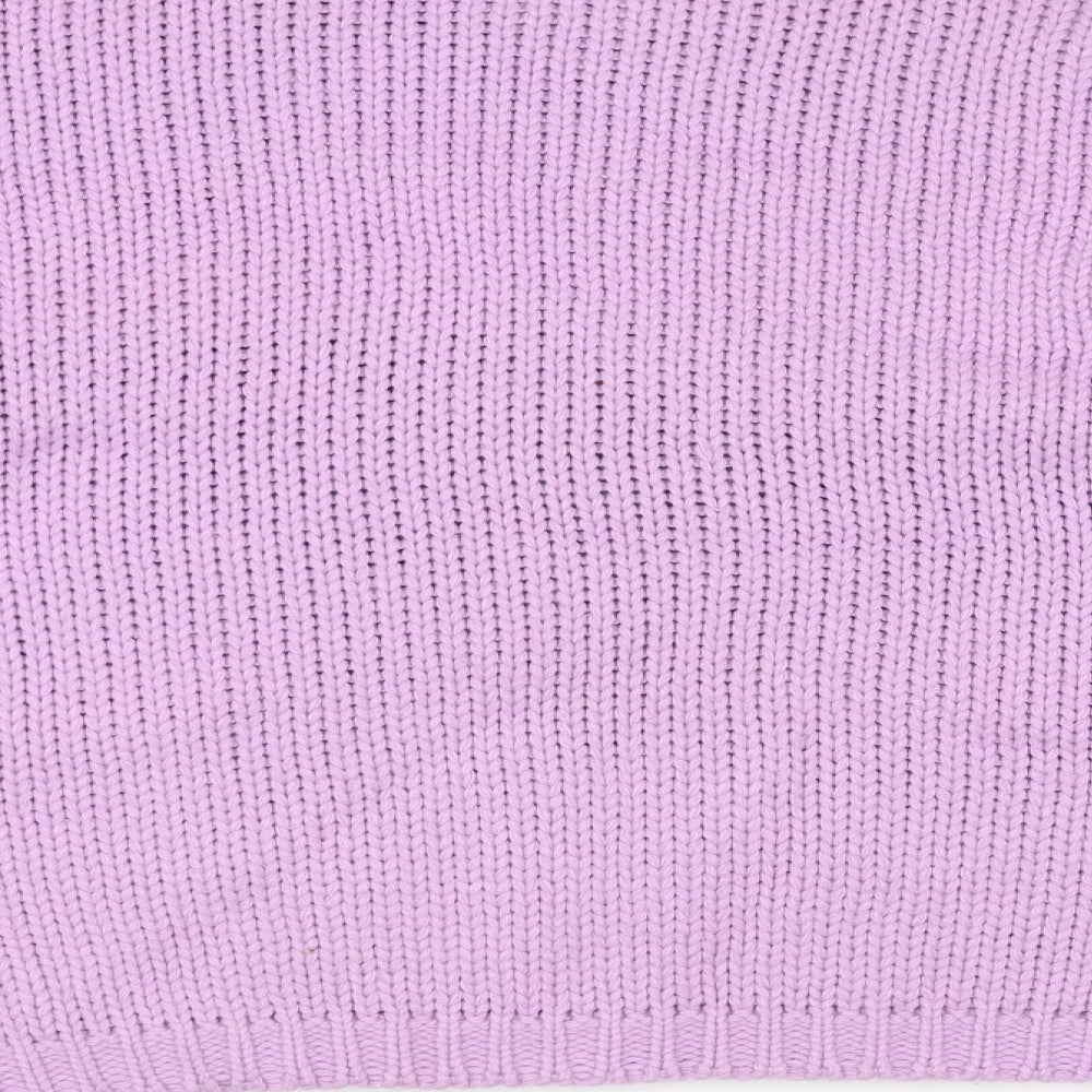 SheIn Womens Purple Round Neck Striped Acrylic Pullover Jumper Size XL