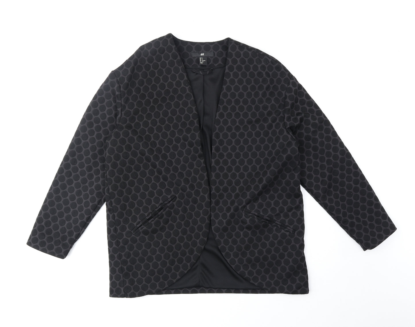 H&M Womens Black Geometric Jacket Blazer Size S