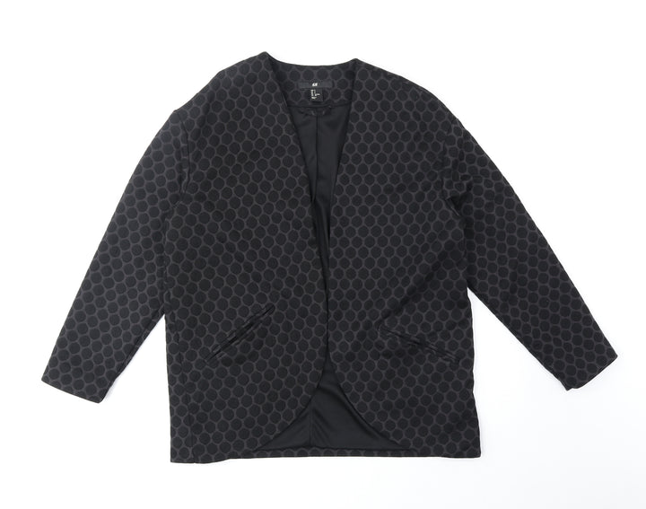 H&M Womens Black Geometric Jacket Blazer Size S