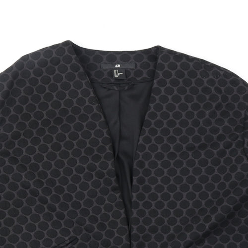 H&M Womens Black Geometric Jacket Blazer Size S