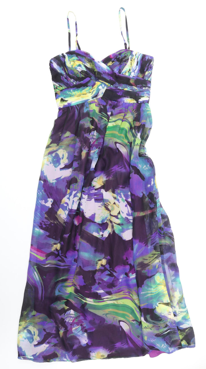 Oleg Cassini Womens Multicoloured Geometric Polyester Maxi Size 6 Sweetheart Pullover