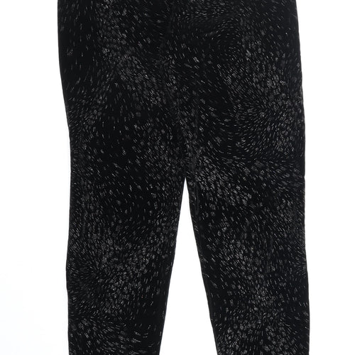 Signage Womens Black Geometric Polyester Jogger Leggings Size 10