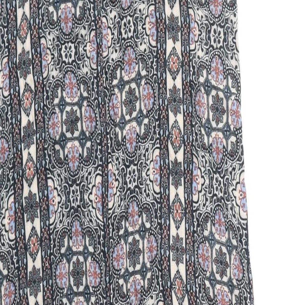 New Look Womens Multicoloured Geometric Viscose Maxi Size 10 V-Neck Pullover