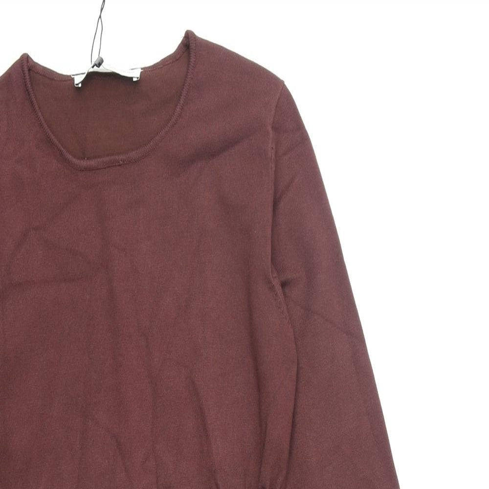Zara Womens Brown Viscose Bodycon Size S Round Neck Pullover