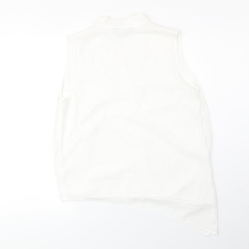 Decjuba Womens White Polyester Basic Tank Size 10 V-Neck