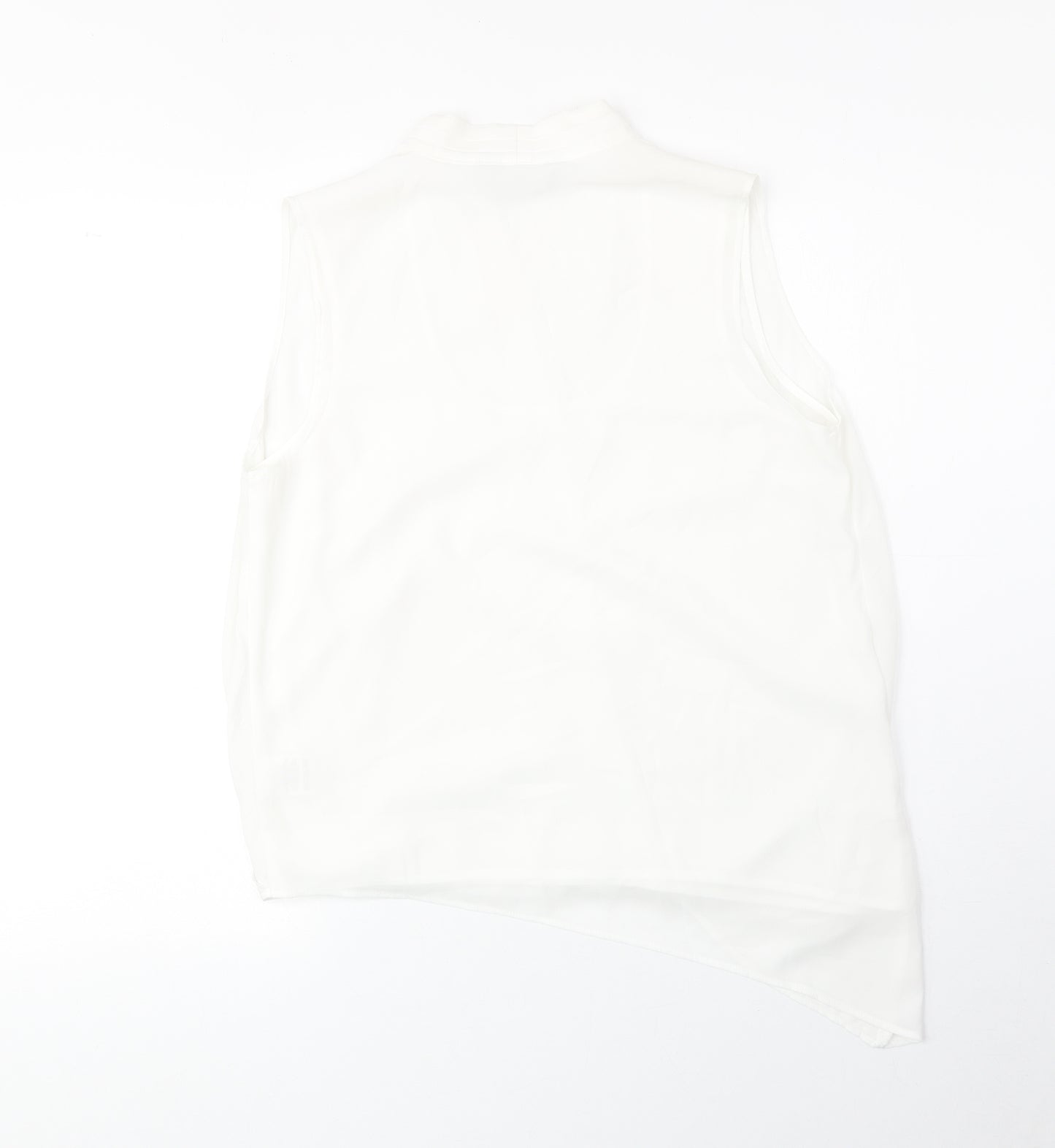 Decjuba Womens White Polyester Basic Tank Size 10 V-Neck