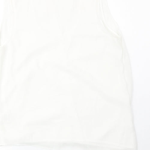 Decjuba Womens White Polyester Basic Tank Size 10 V-Neck