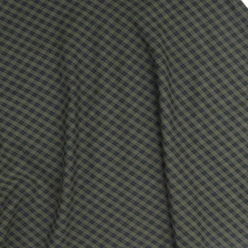 Primark Womens Green Check Polyester Swing Skirt Size 12 Zip