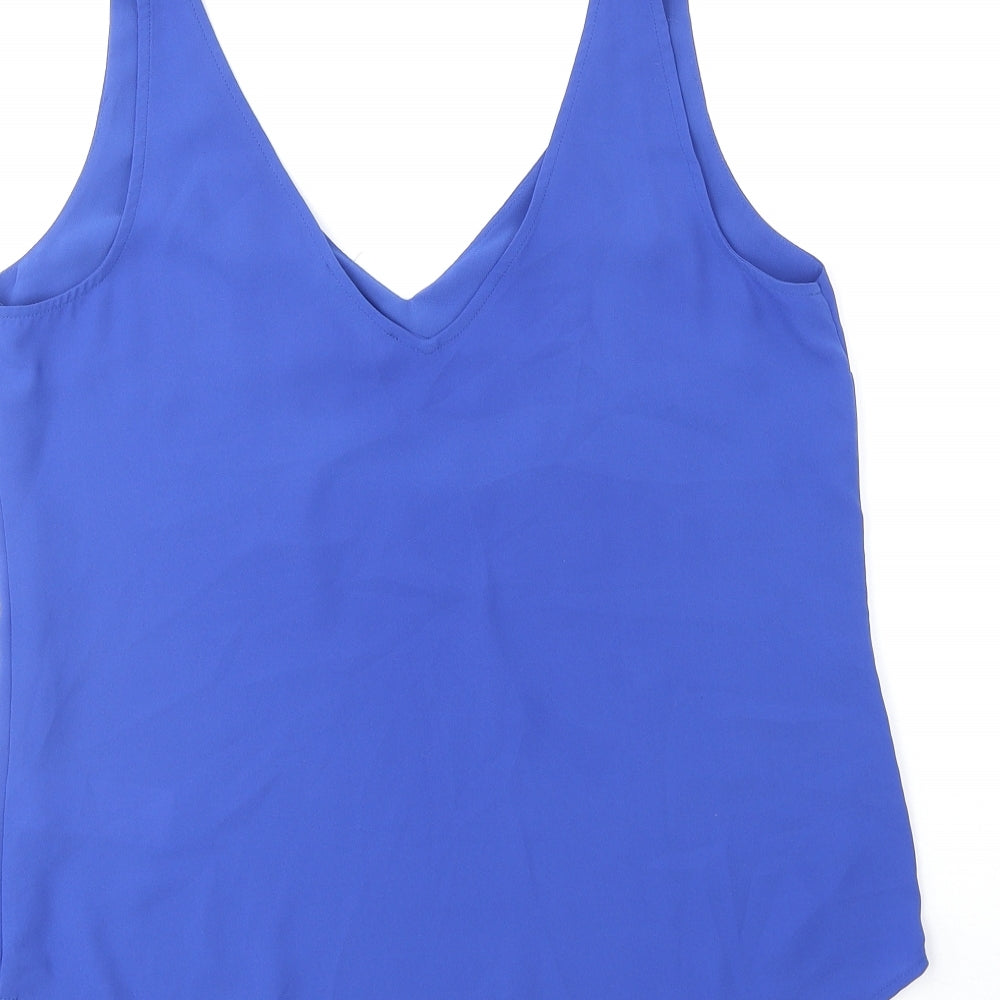 Oasis Womens Blue Polyester Camisole Tank Size 10 V-Neck