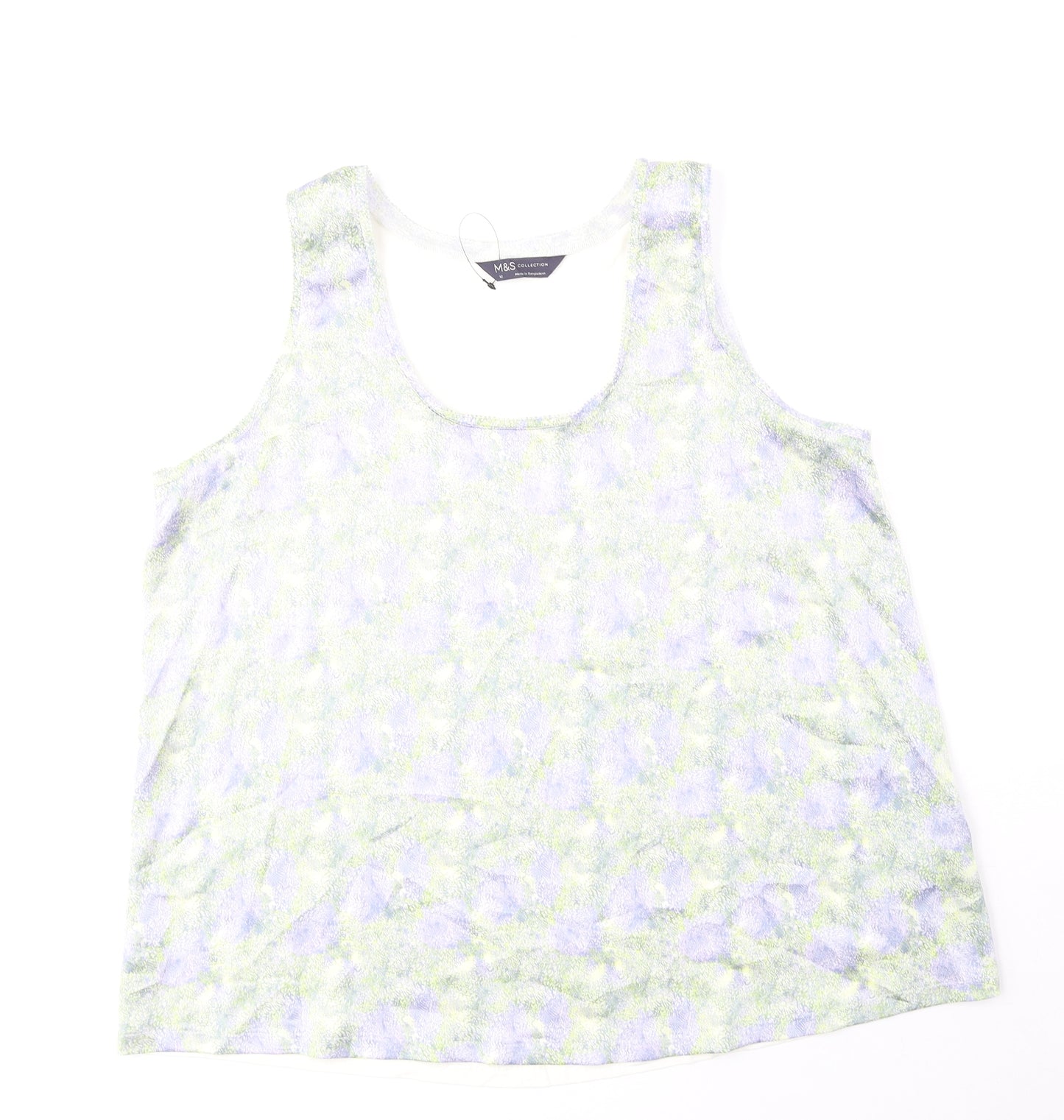Marks and Spencer Womens Green Polyester Basic Tank Size 12 Scoop Neck