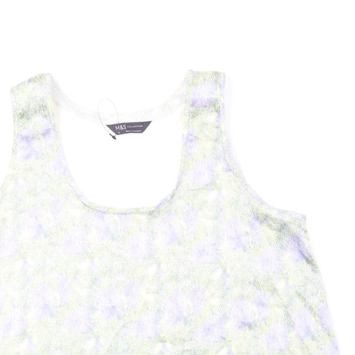 Marks and Spencer Womens Green Polyester Basic Tank Size 12 Scoop Neck