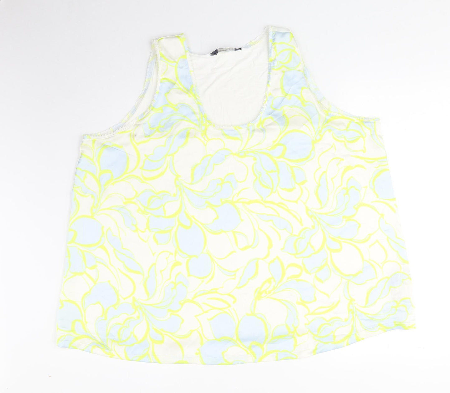 Marks and Spencer Womens Yellow Viscose Basic Tank Size 20 Scoop Neck