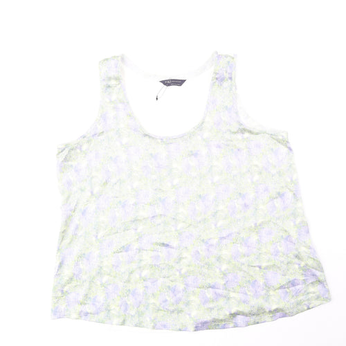 Marks and Spencer Womens Green Viscose Basic Tank Size 14 Scoop Neck