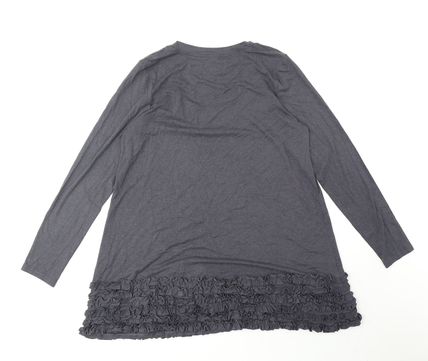 Myrine & Me Womens Grey Viscose Basic T-Shirt Size XL Scoop Neck