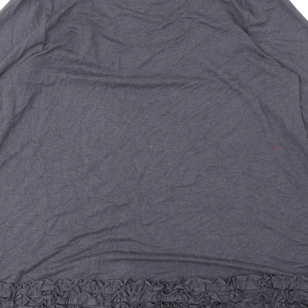 Myrine & Me Womens Grey Viscose Basic T-Shirt Size XL Scoop Neck