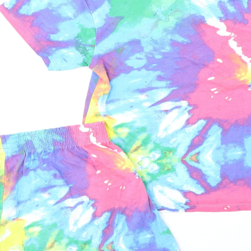 NEXT Girls Multicoloured Geometric 100% Cotton Top Pyjama Set Size 13 Years Pullover
