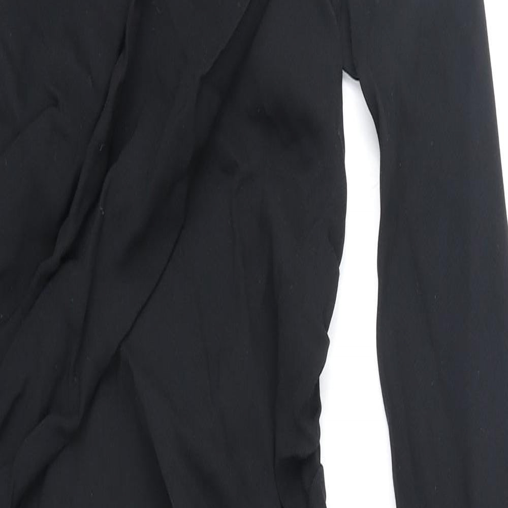 Zara Womens Black Polyester Bodycon Size M Halter Zip