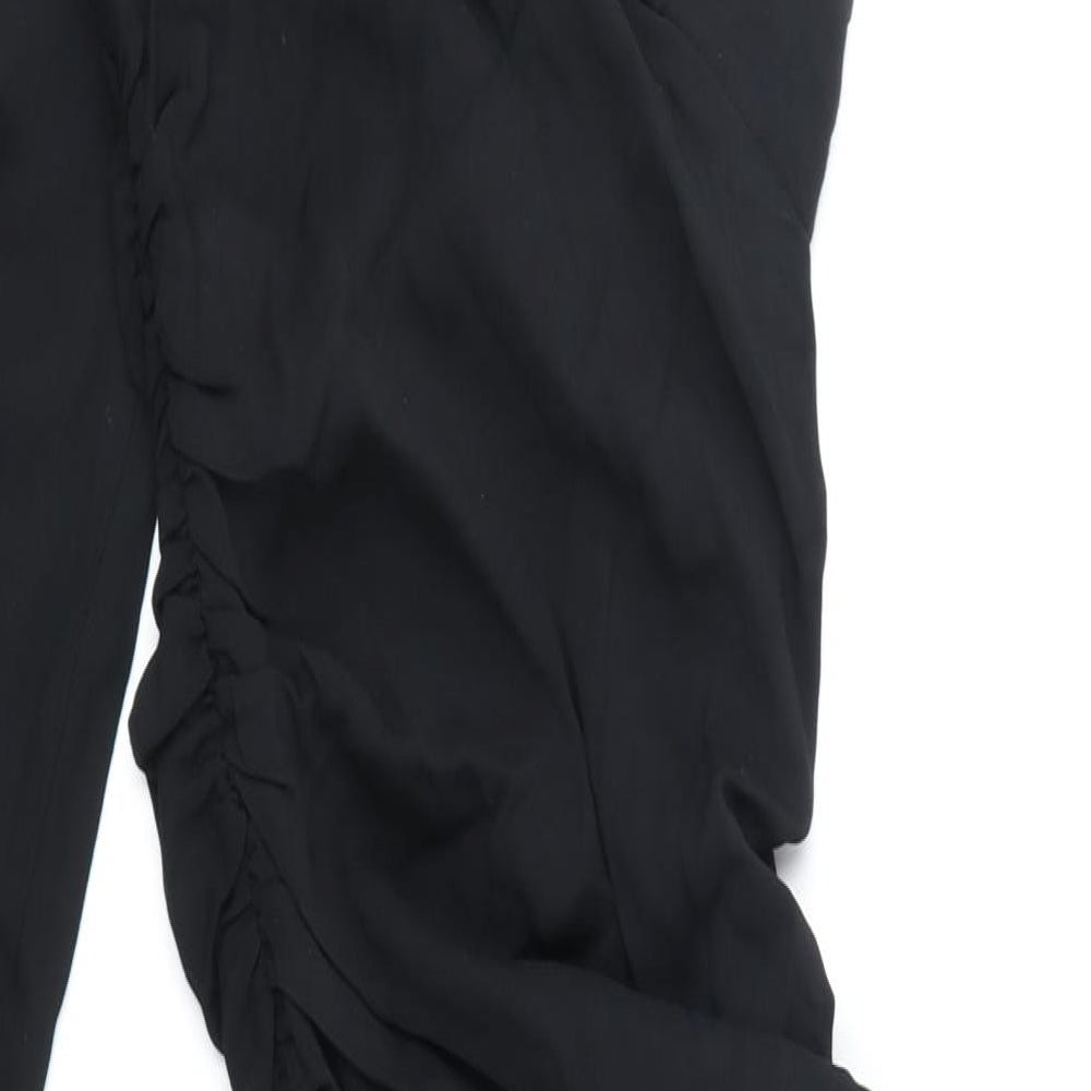 Zara Womens Black Polyester Bodycon Size M Halter Zip