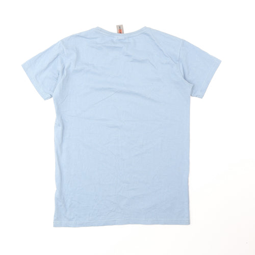 Urban Outlaws Boys Blue Cotton Basic T-Shirt Size 13-14 Years Round Neck Pullover - Cool Bro