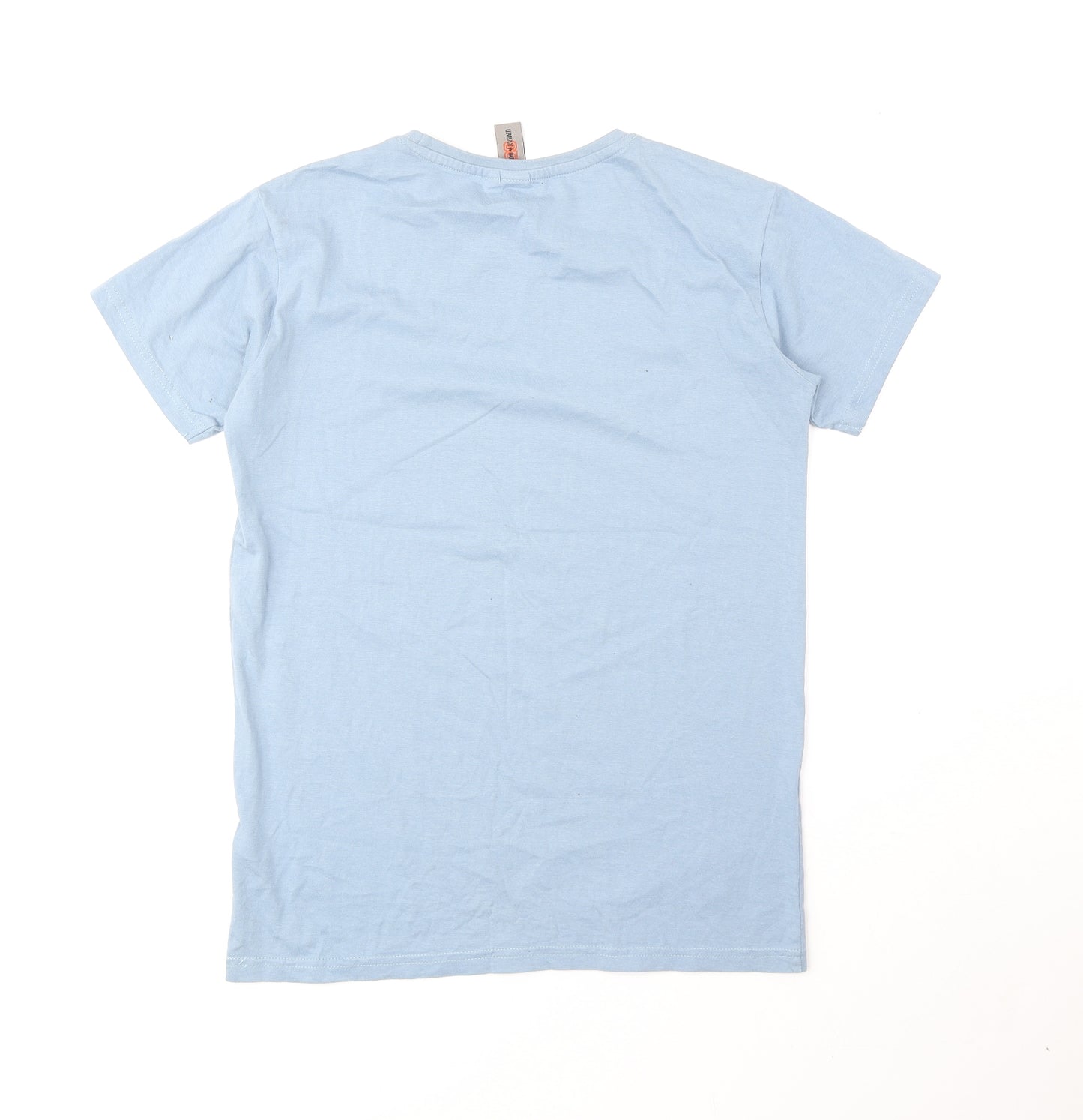 Urban Outlaws Boys Blue Cotton Basic T-Shirt Size 13-14 Years Round Neck Pullover - Cool Bro