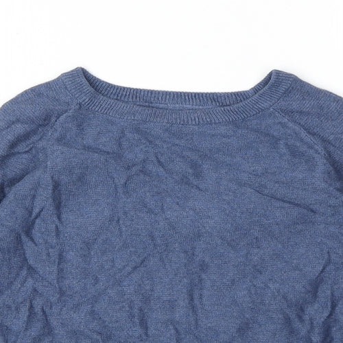 Marks and Spencer Boys Blue Round Neck 100% Cotton Pullover Jumper Size 5-6 Years Pullover