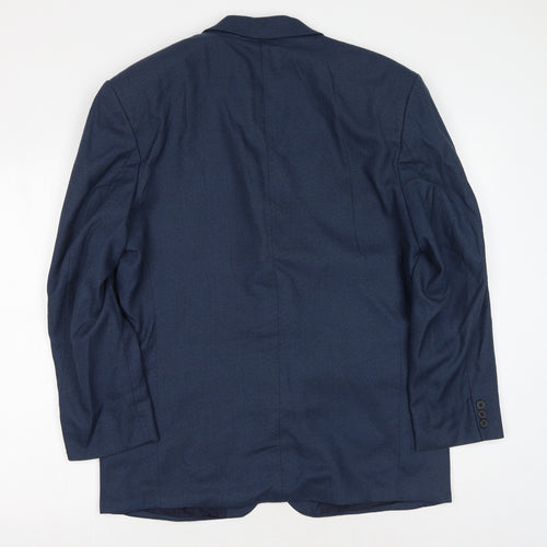 Preworn Mens Blue Polyester Jacket Blazer Size 42 Regular