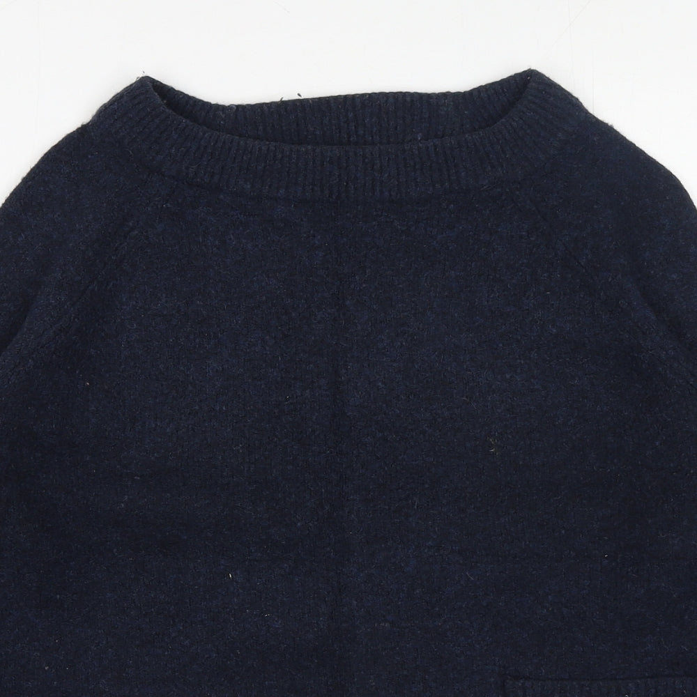 White Stuff Womens Blue Boat Neck Nylon Pullover Jumper Size 10