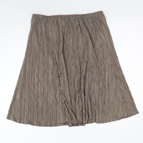 Preworn Womens Brown Polyester Swing Skirt Size 34 in