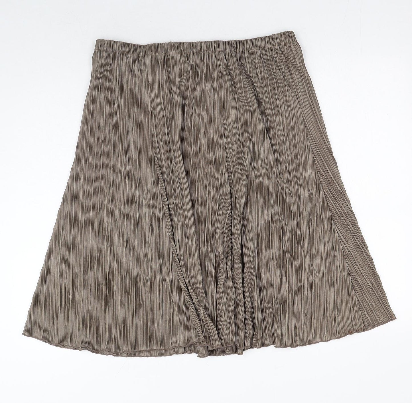 Preworn Womens Brown Polyester Swing Skirt Size 34 in