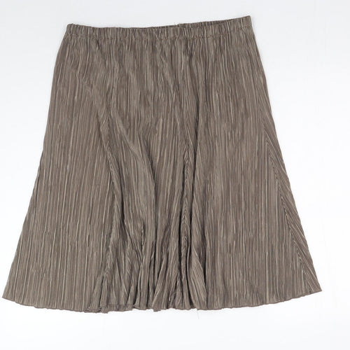 Preworn Womens Brown Polyester Swing Skirt Size 34 in