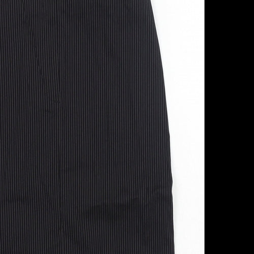 Mint Velvet Womens Black Striped Cotton Straight & Pencil Skirt Size 8 Zip