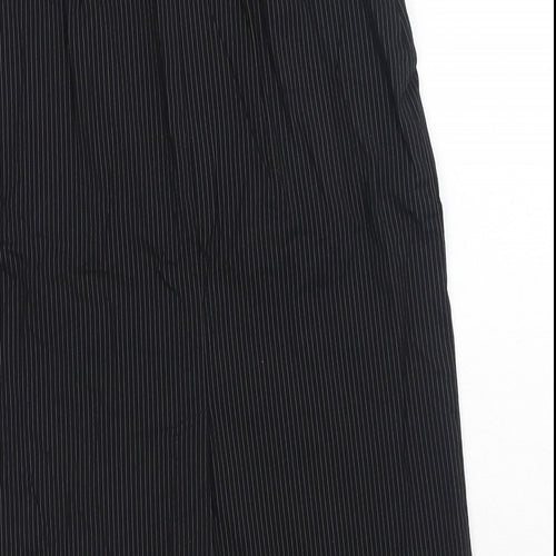 Mint Velvet Womens Black Striped Cotton Straight & Pencil Skirt Size 8 Zip