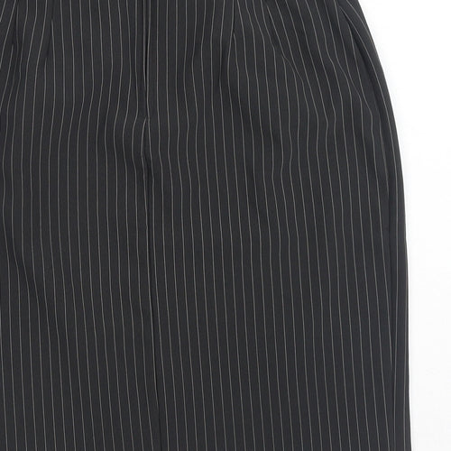 Preworn Womens Black Striped Polyester Straight & Pencil Skirt Size 26 in Zip