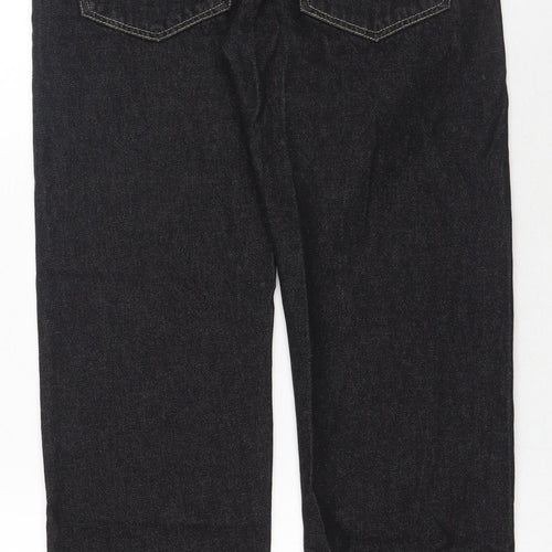 Peacocks Mens Black Cotton Straight Jeans Size 30 in Regular Button