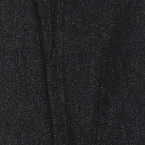 Peacocks Mens Black Cotton Straight Jeans Size 30 in Regular Button