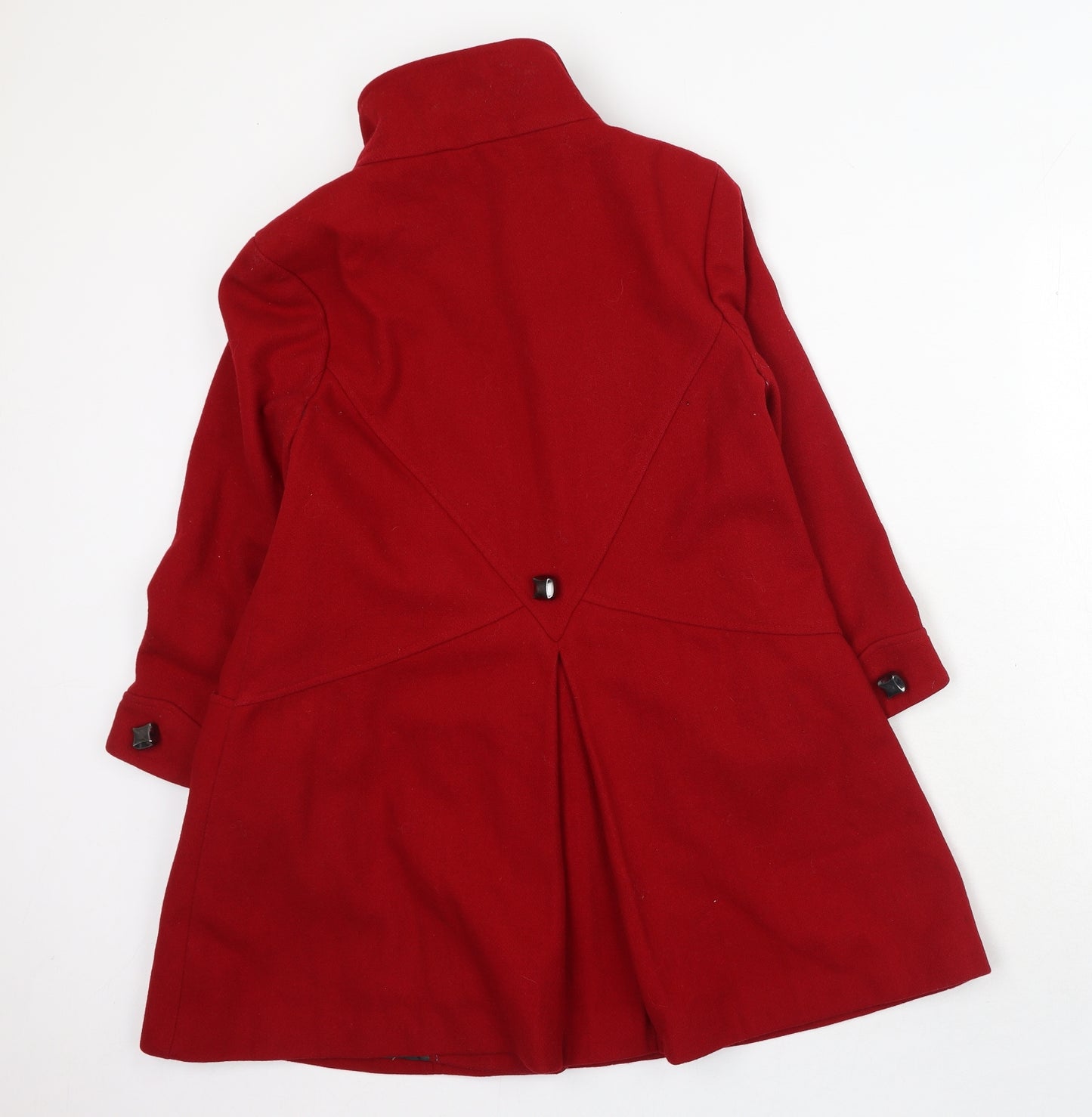 River Island Womens Red Pea Coat Coat Size 10 Button