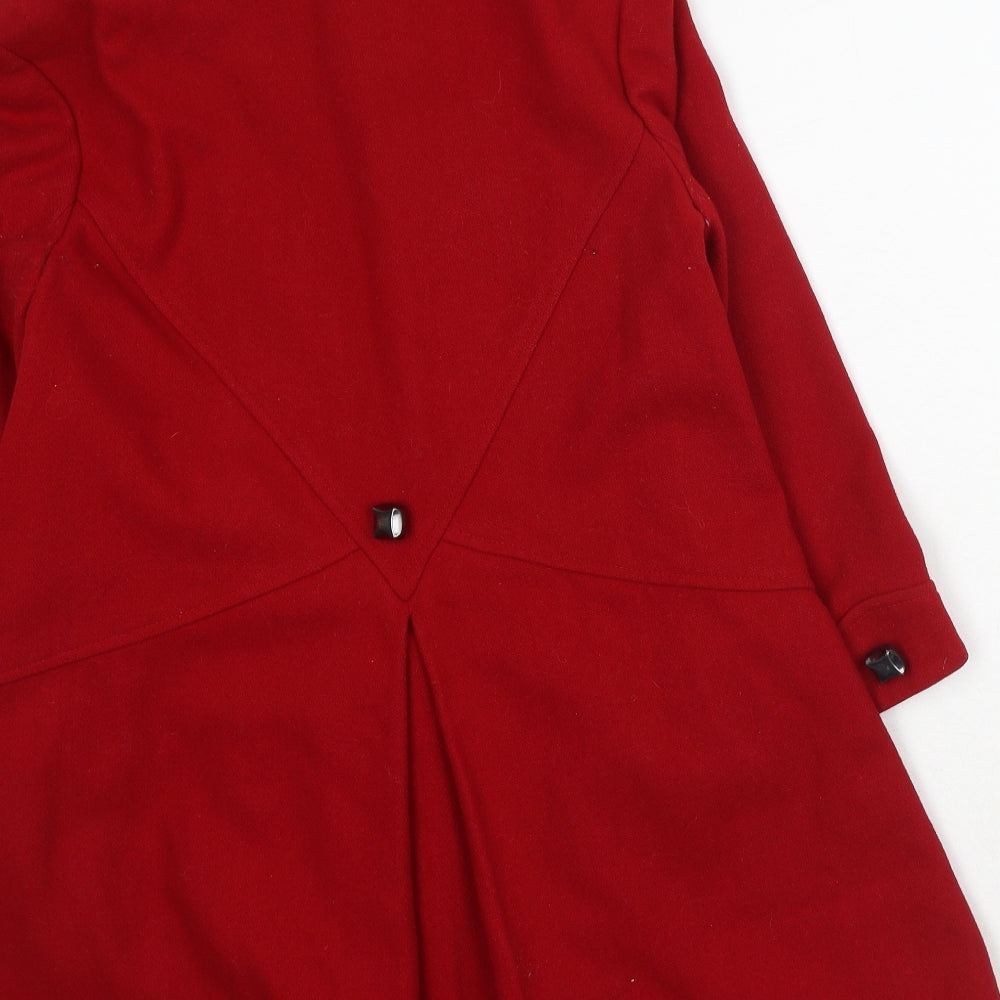River Island Womens Red Pea Coat Coat Size 10 Button