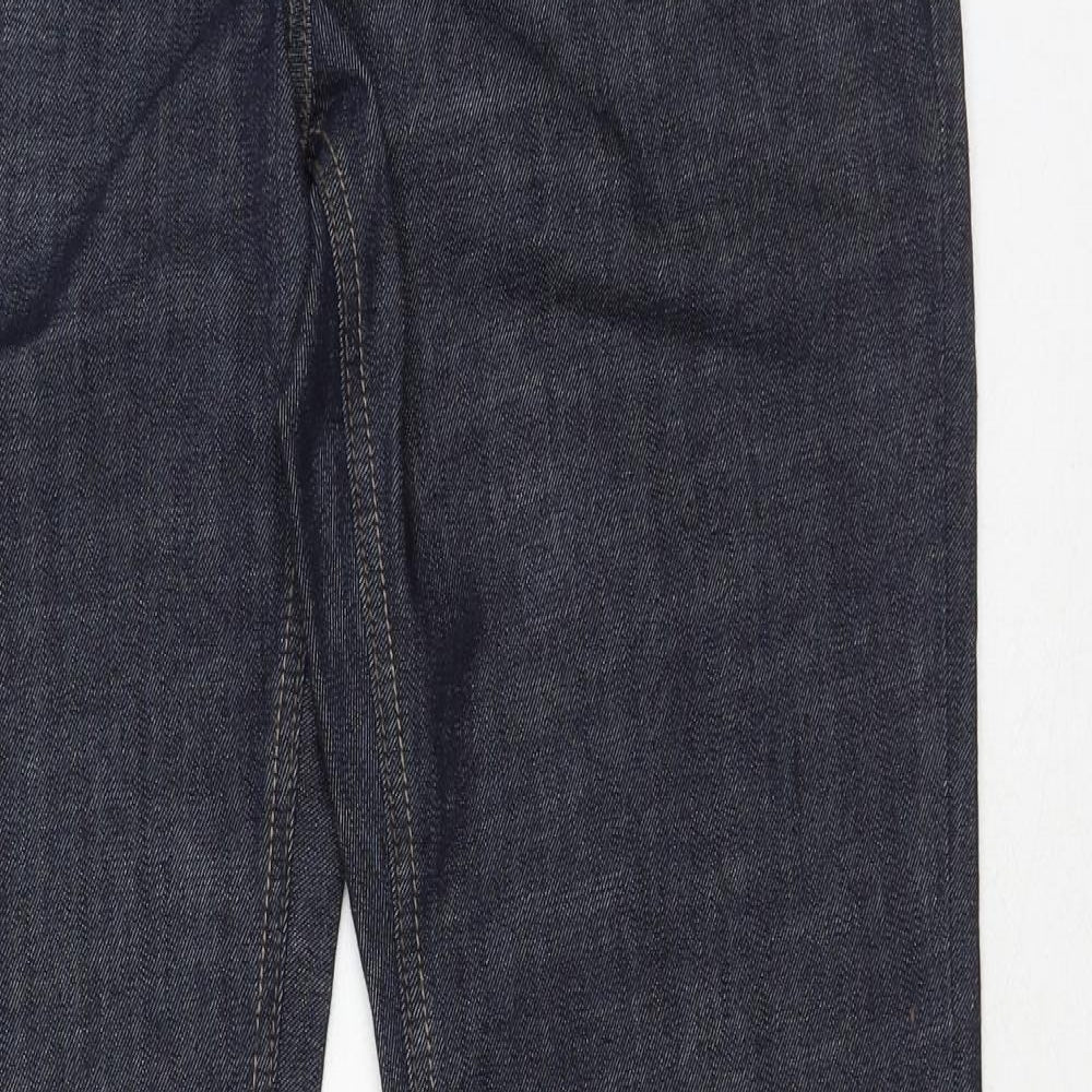 Red Herring Womens Blue Cotton Bootcut Jeans Size 14 Regular Button