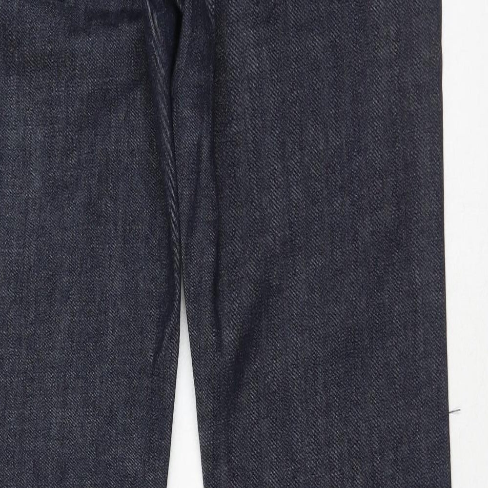 Red Herring Womens Blue Cotton Bootcut Jeans Size 14 Regular Button