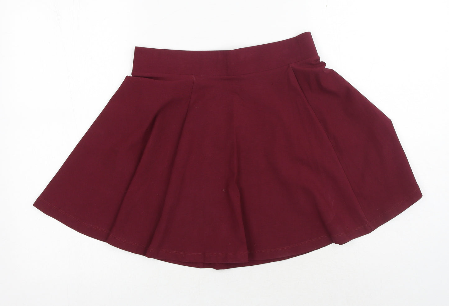 H&M Womens Red Cotton Skater Skirt Size S