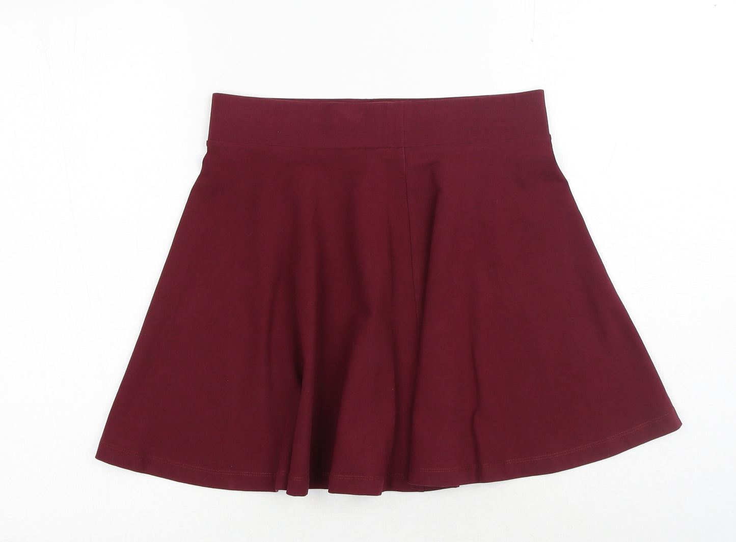 H&M Womens Red Cotton Skater Skirt Size S