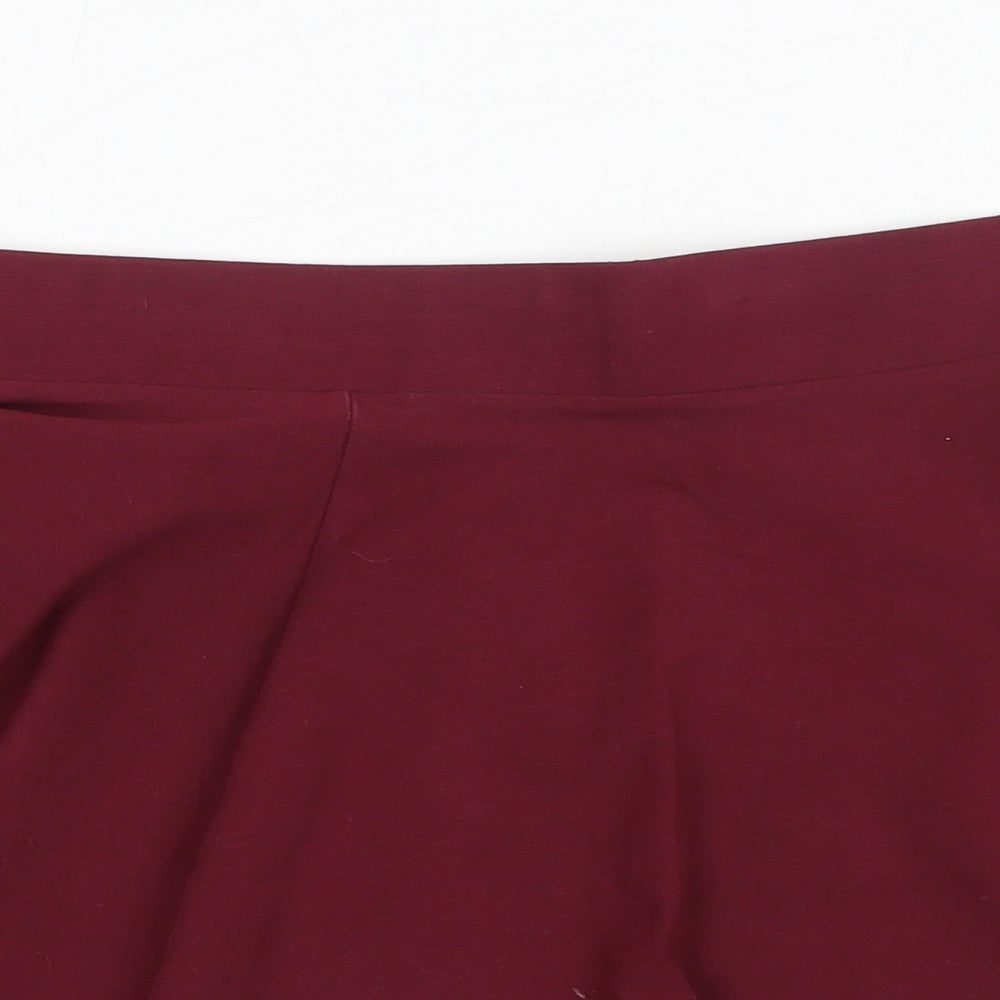 H&M Womens Red Cotton Skater Skirt Size S