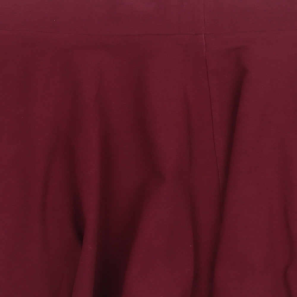 H&M Womens Red Cotton Skater Skirt Size S