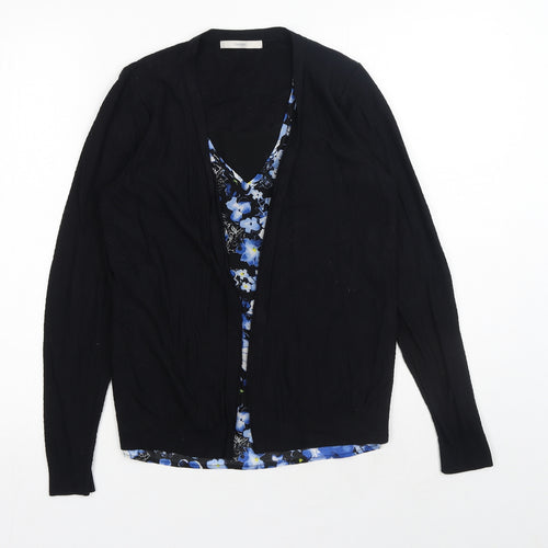 George Womens Black V-Neck Viscose Cardigan Jumper Size 8