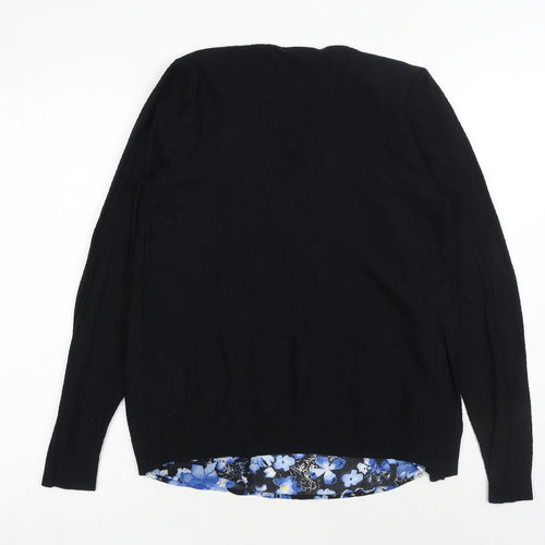 George Womens Black V-Neck Viscose Cardigan Jumper Size 8