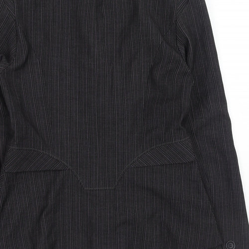 NEXT Womens Grey Striped Polyester Jacket Blazer Size 12