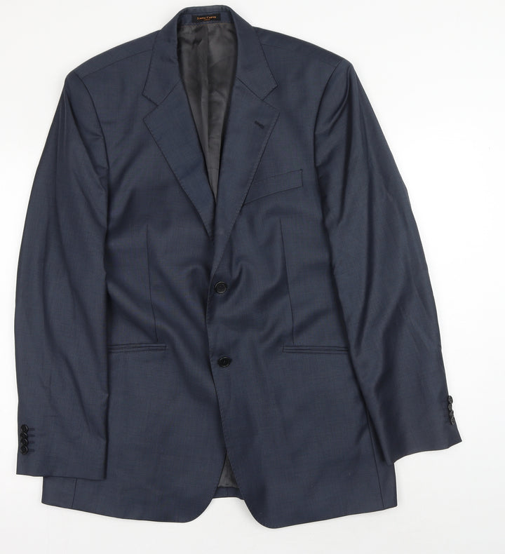 Simon Carter Mens Blue Wool Jacket Blazer Size 40 Regular