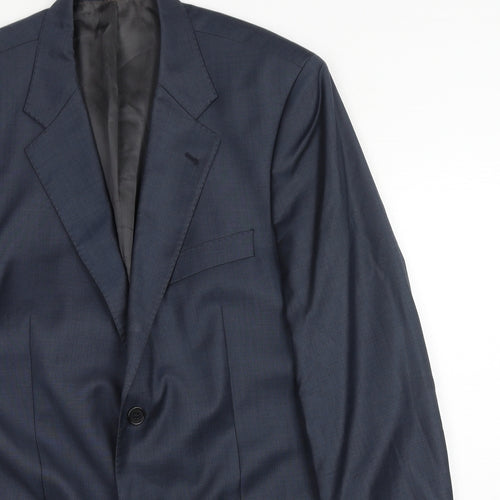 Simon Carter Mens Blue Wool Jacket Blazer Size 40 Regular